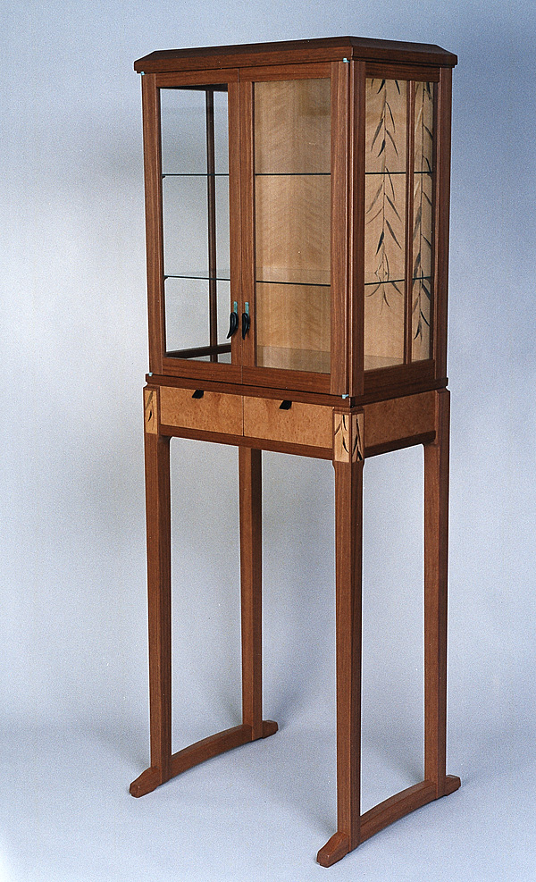 Showcase Cabinet with marquetry by Matthew Werner