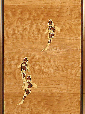 Table with marquetry by Matthew Werner