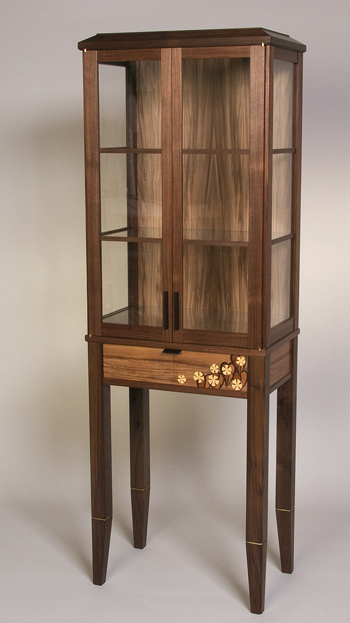 Showcase Cabinet with marquetry by Matthew Werner